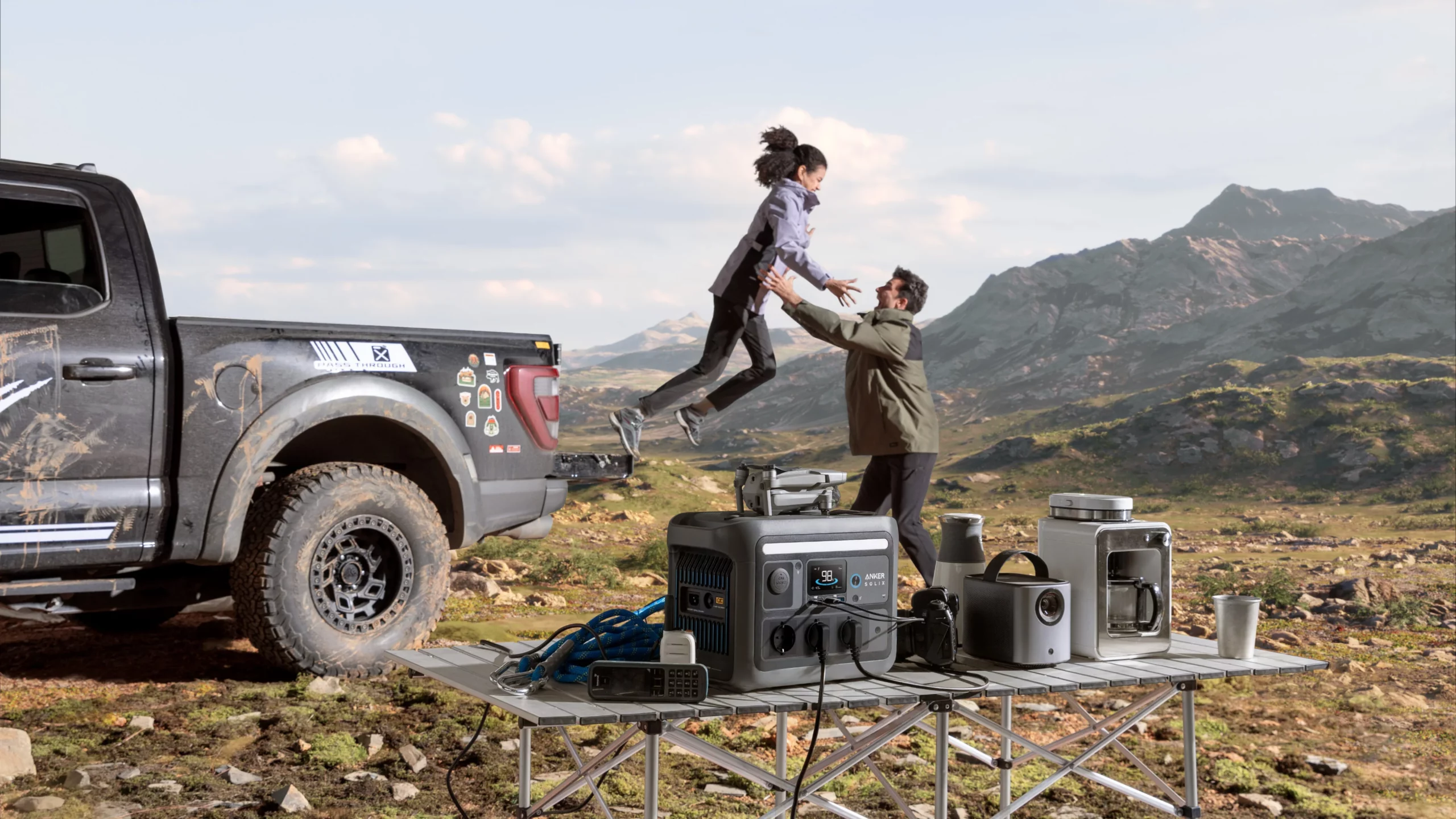Anker mobiele powerstation kamperen offgrid 4x4 zonnepaneel batterij